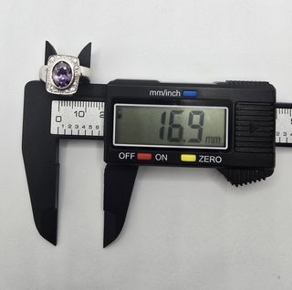 Anillo de oro blanco de 18k piedra, 4.67 g, T-13.