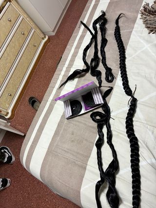 Moños y trenzas pelo fallera negros