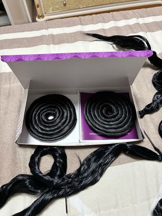 Moños y trenzas pelo fallera negros