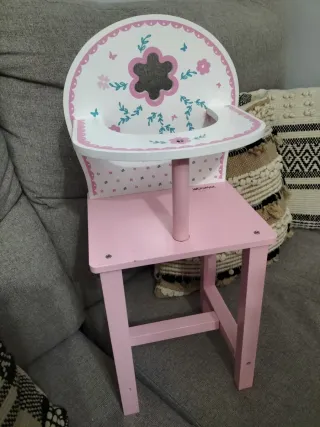 Trona in legno per bambole