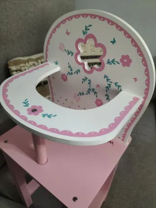 Trona in legno per bambole