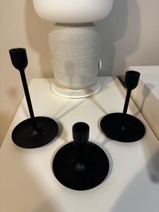 Juego 3 Candelabros IKEA FULLTALIG Negro