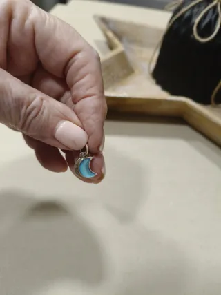 Doble Colgante Luna Plata Ley Nuevo a estrenar