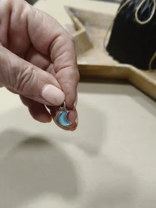 Doble Colgante Luna Plata Ley Nuevo a estrenar