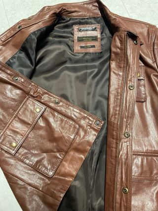 Cazadora de piel para hombre