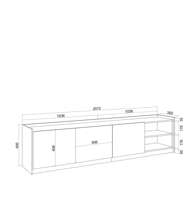 Excelente mueble TV roble de diseño alta gama
