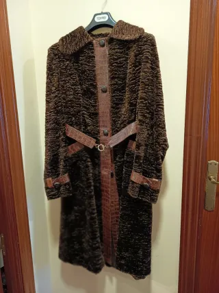 Abrigo Piel Sintética Mujer Marrón