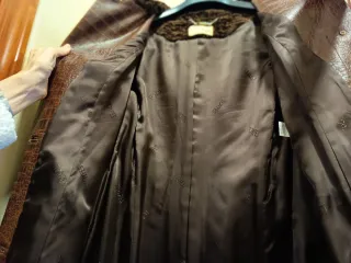 Abrigo Piel Sintética Mujer Marrón