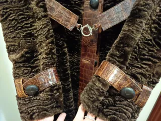 Abrigo Piel Sintética Mujer Marrón