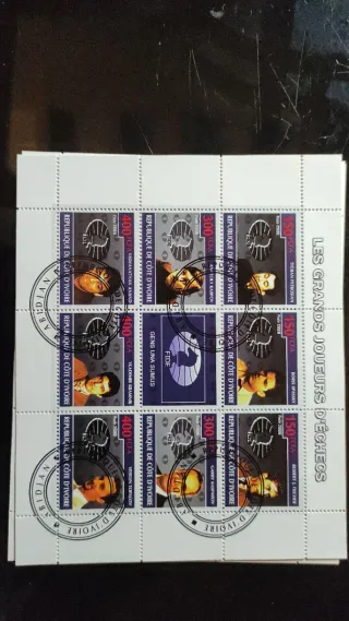 Hoja sellos ajedrez Costa de Marfil