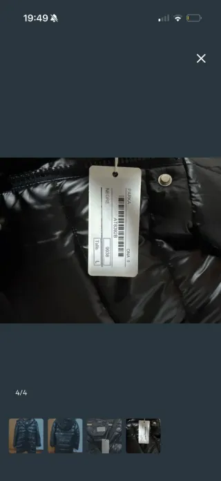 Anorak acolchado con capucha negro Talla L