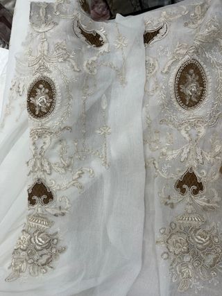 Tenda misto lino con ricamo 4mt x 3mt