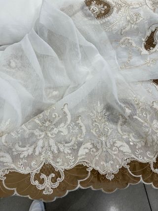 Tenda misto lino con ricamo 4mt x 3mt