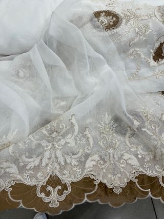 Tenda misto lino con ricamo 4mt x 3mt