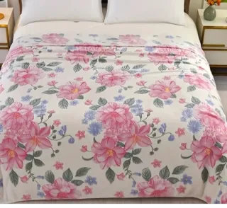 Manta Franela 230x200cm Flores Nueva