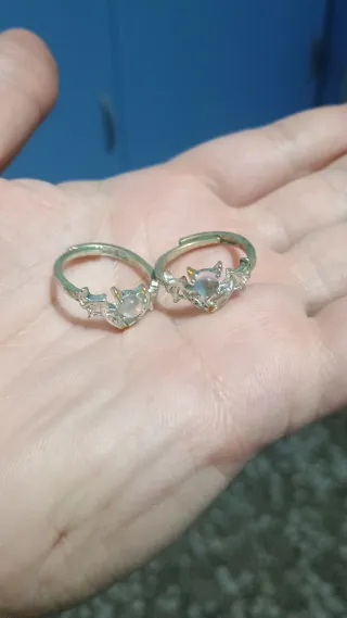 2 coppie di anelli demone e angelo