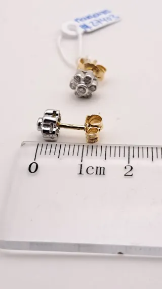 Pendientes Flor Oro 18k Circonitas