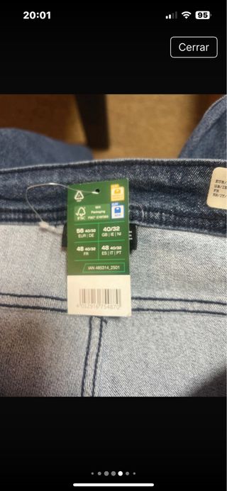 Pantalón vaquero cargo azul