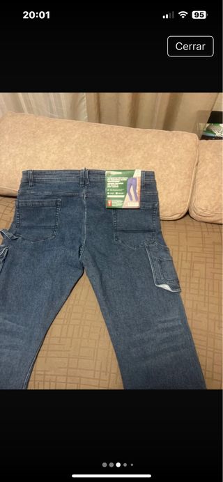 Pantalón vaquero cargo azul