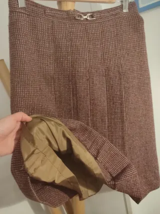 Falda marrón y multicolor