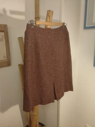 Falda marrón y multicolor