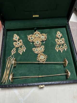 Aderezo Fallera Oro y Verde