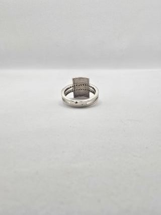 Anillo de oro blanco de 18k circonita, 4.5 g, T-16