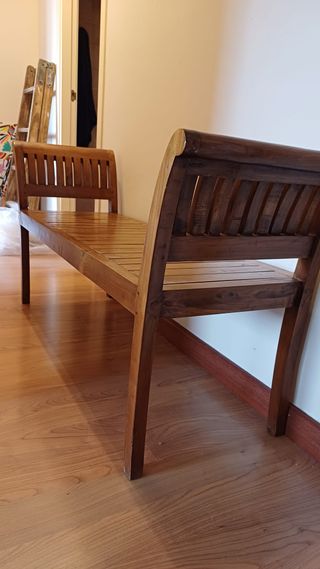 Sillas y banco madera Banak Importa