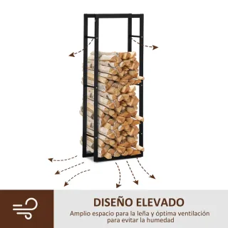 Estante Leñero Metal Negro