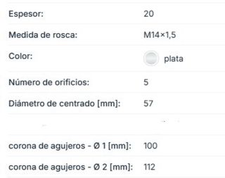 Separadores volkswagen 5x112 / 5x100