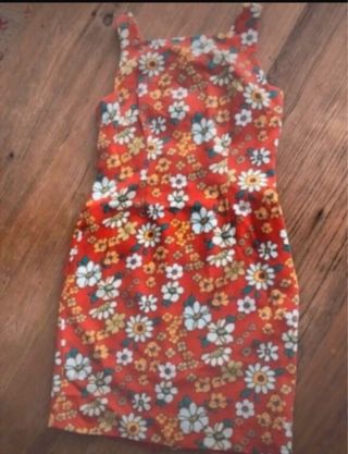 Vestido mini floral vintage T.38