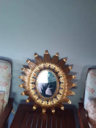 Espejo Sol Dorado Antiguo