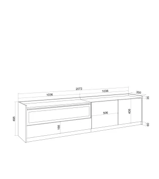 Excelente mueble TV roble de diseño alta gama