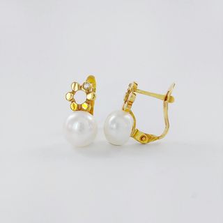Pendientes Diamante Oro 18K Perla