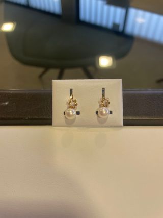 Pendientes Diamante Oro 18K Perla