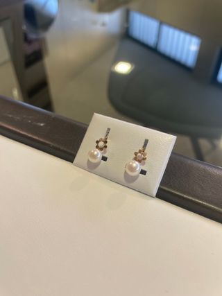 Pendientes Diamante Oro 18K Perla