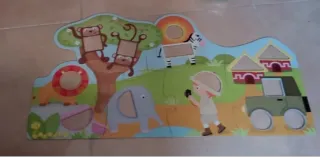 Puzzle Safari con animales y niño