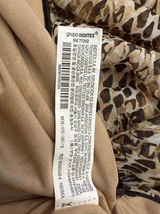 Saia Zara drapeada castanho e bege