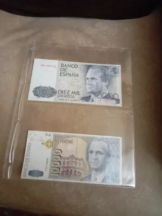 2 Billetes 10000 Pesetas Banco de España