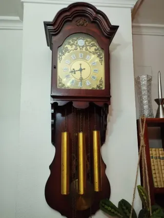 Reloj de Pared Antiguo Madera y Metal