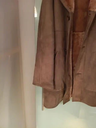 Abrigo Mouton Beige/Marrón