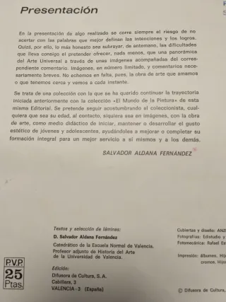 Álbum Cromos El Mundo del Arte