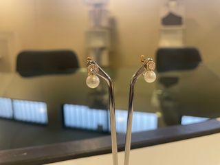 Pendientes Oro 18k Perla y Circonitas