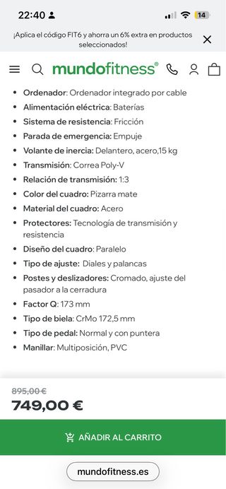 Bicicleta Spinning Life Fitness IC1 nueva