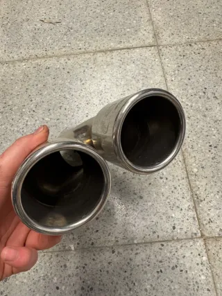 Cola salida de Escape Doble Cromado coche