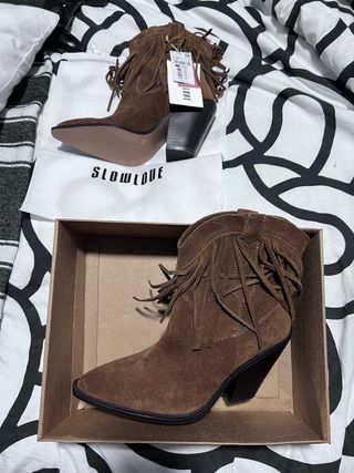 Botas Slowlove marrones con flecos T.38