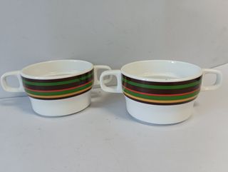 Dos Tazas porcelana Bidasoa 80, vintage.
