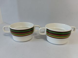 Dos Tazas porcelana Bidasoa 80, vintage.