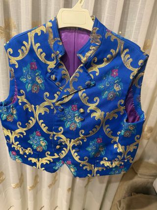 Chaleco Fallero Infantil Azul y Dorado