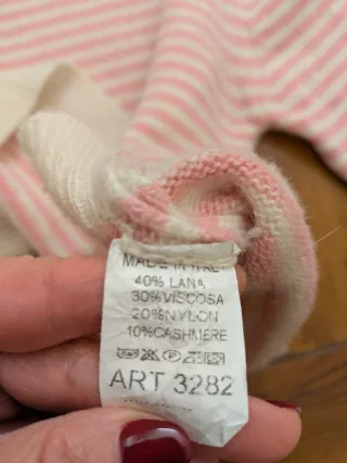 Maglione donna righe rosa e bianco